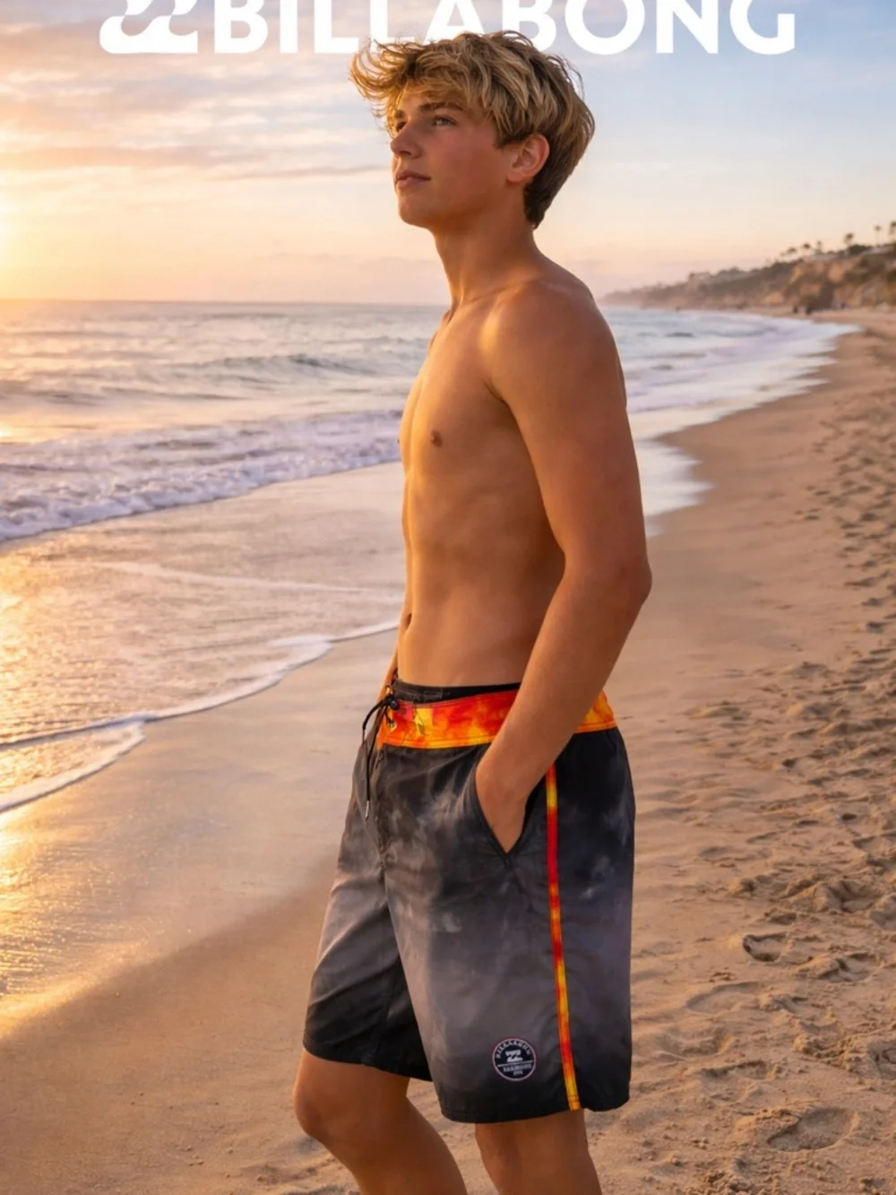 Billabong Phantom Board Shorts (Tie-Dye Waist / Black Base)